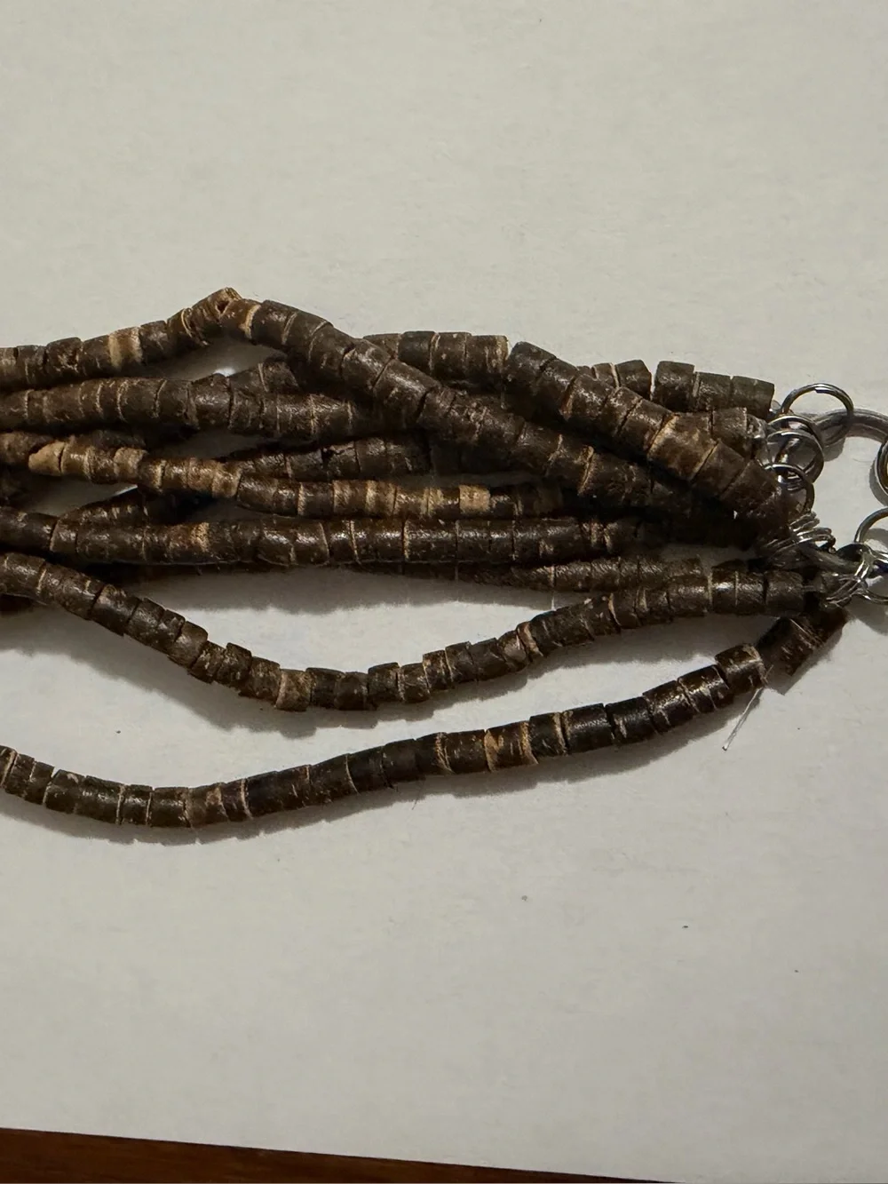 CHICO Bohemian Multi-Strand Brown Wood and large colorful Beaded Necklace
